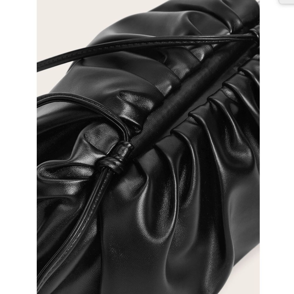 Clutch Pouch Ruched Vegan Leather - Picture 3 of 10